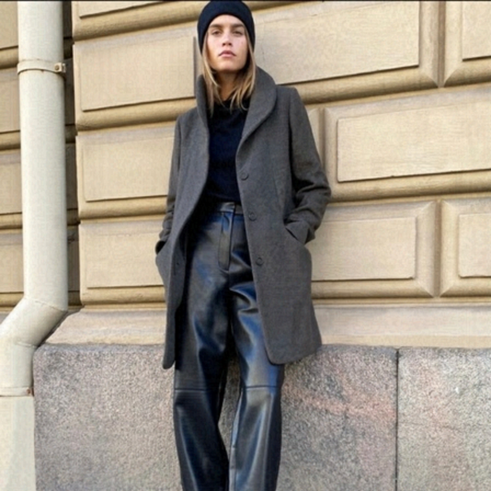 WILFRED | Aritzia Cocoon Coat Wool And Cashmere Charcoal Gray